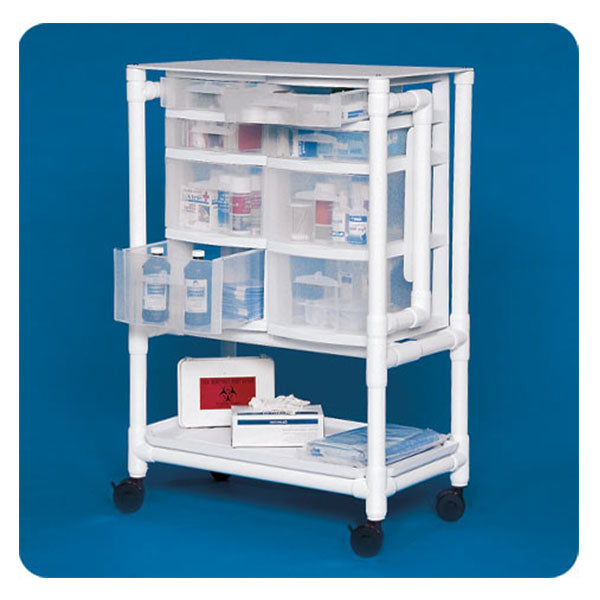 IPU Lockable Nursing Supply Cart | Secure Antimicrobial Clinical Storage