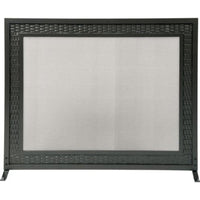 Dagan Black Weave Design Fireplace Panel Screen