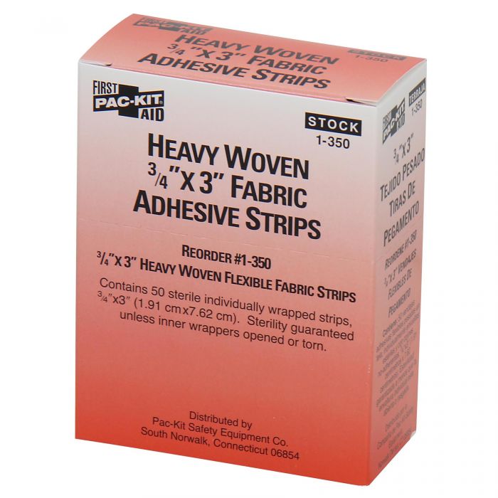 First Aid Only 3/4" x 3" Heavy-Weight Woven Fabric Bandages | 50 Per Box