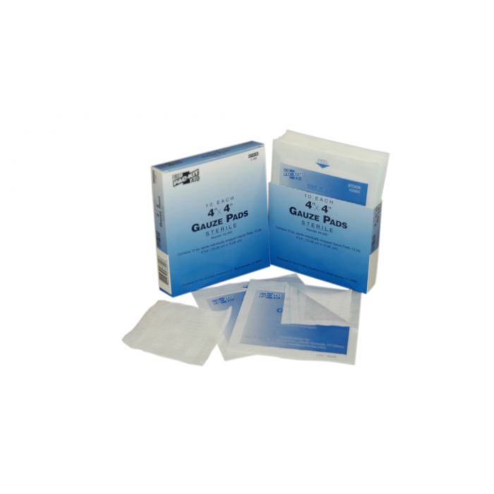 First Aid Only Sterile Gauze Pads - 4 in x 4 in 8-Ply Wound Dressings, 10 Per Box