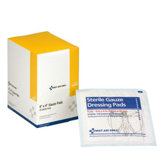 First Aid Only 4" x 4" Sterile Gauze Pads, 50 Per Box