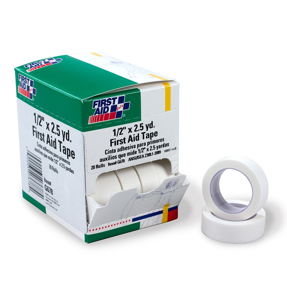 First Aid Only 1/2" x 2.5 Yd. Adhesive First Aid Tape, 20 Count Box