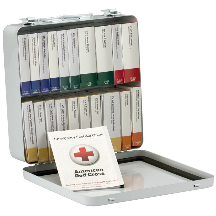 First Aid Only 24-Unit 50 Person ANSI A+, Type III Weatherproof Metal First Aid Kit with Custom Logo