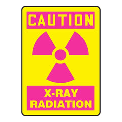 Phillips Safety Radiation Caution Sign 7" x 10" Magnetic Yellow/Magento