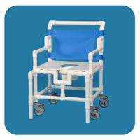 IPU Flat Seat Bariatric Shower Commode Chair with Pail