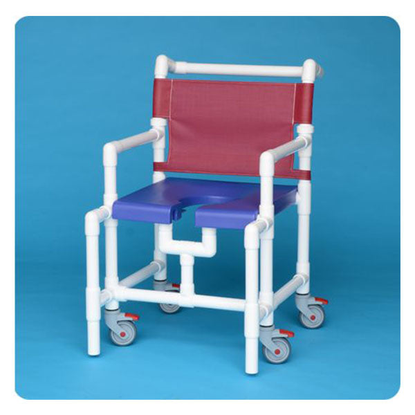 IPU Mid-Size Elite Shower Chair | Rust-Proof PVC with Commode Opening and 375 lb Capacity