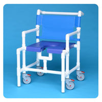 IPU Oversize PVC Bariatric Rolling Shower Chair with Commode Opening