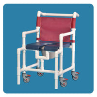 IPU Midsize Shower Commode Chair with Deluxe Open Front Soft Seat