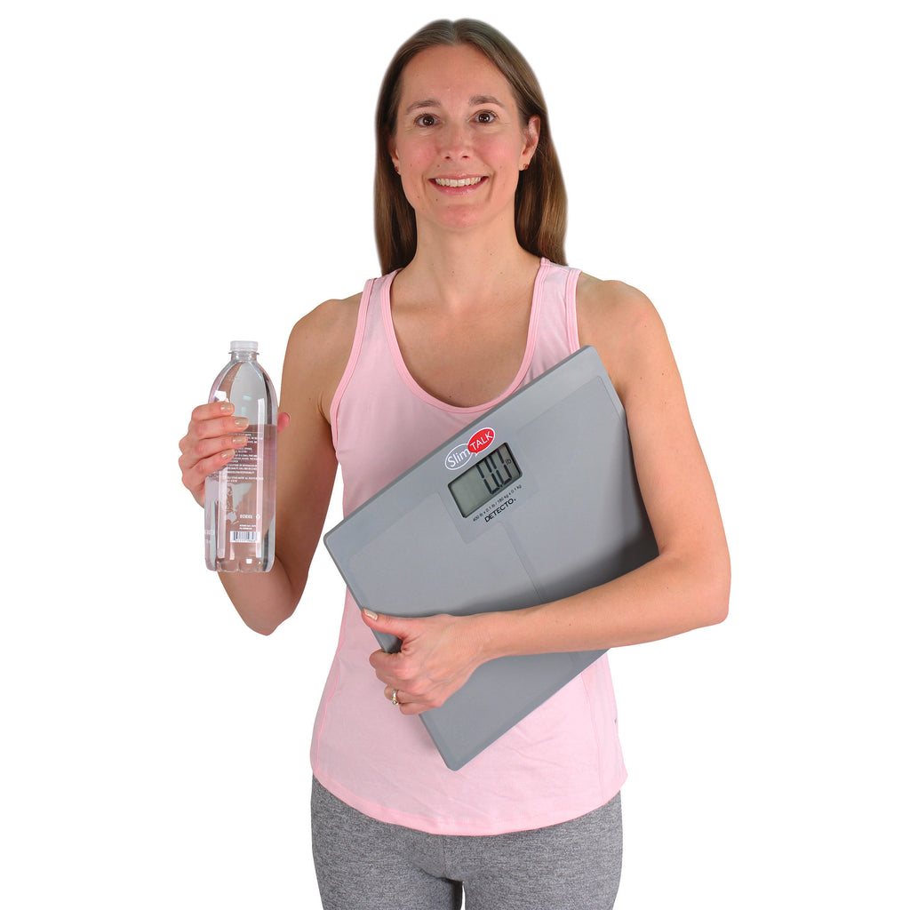 Detecto SlimTalk Talking Bathroom Scale | Audible Low-Profile Digital Weighing Indicator