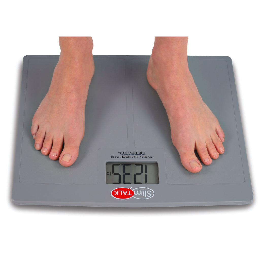Detecto SlimTalk Talking Bathroom Scale | Audible Low-Profile Digital Weighing Indicator