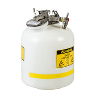 Justrite Quick-Disconnect Disposal Safety Can, Stainless Steel Fittings For 3/8" Tubing
