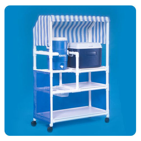 IPU Combo Hydration Cart with Canopy | Dual-Cooler Mobile Refreshment Station
