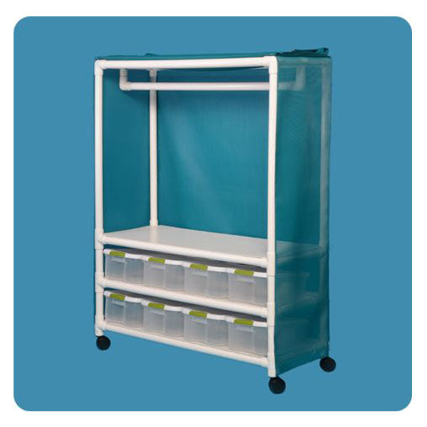 IPU Distribution Bin Cart | High-Capacity Antimicrobial PVC Clinical Supply Management System