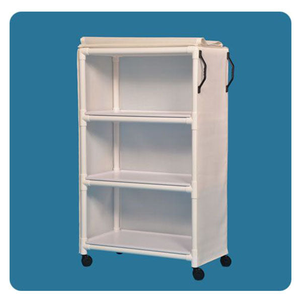 IPU 3-Shelf Standard Line Linen Cart | 36" x 20" High-Capacity Antimicrobial Textile Storage