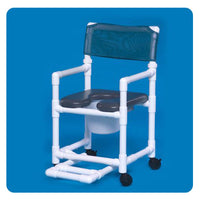 IPU 17" Standard Line Open Front Soft Seat Shower Commode Chair Includes Slideout Footrest