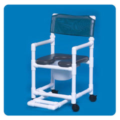IPU 20" Standard Line Open Front Soft Seat Shower Commode Chair Includes Slideout Footrest