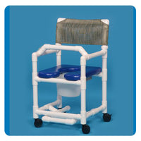 IPU 17" Standard Line Open Front Soft Seat Shower Commode Chair with Footrest and Lap Bar