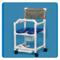 IPU 20" Standard Line Open Front Soft Seat Shower Commode Chair with Footrest and Lap Bar