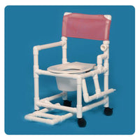 IPU Standard Line Shower Commode Chair with Footrest and Left Drop Arm