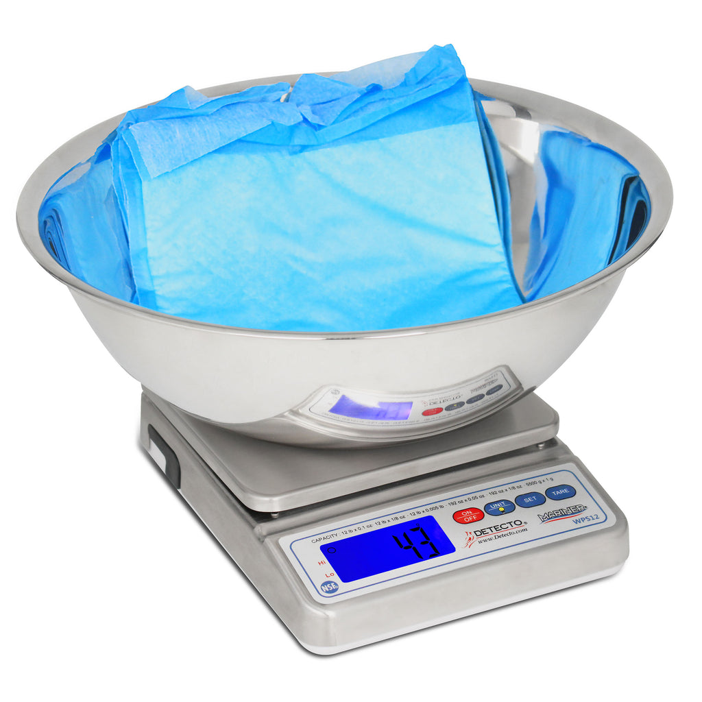 Detecto WPS12UT Waterproof Digital Wet Diaper Scale with Utility Bowl