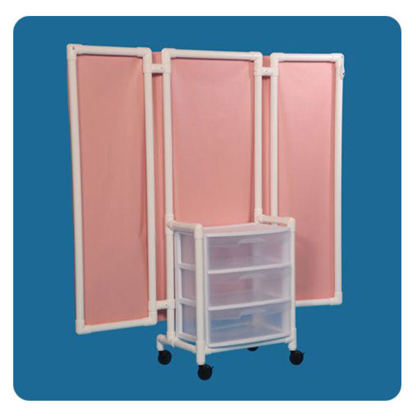 IPU Mobile Privacy Screen with Storage Drawers | Antimicrobial Multi-Functional Clinical Partition