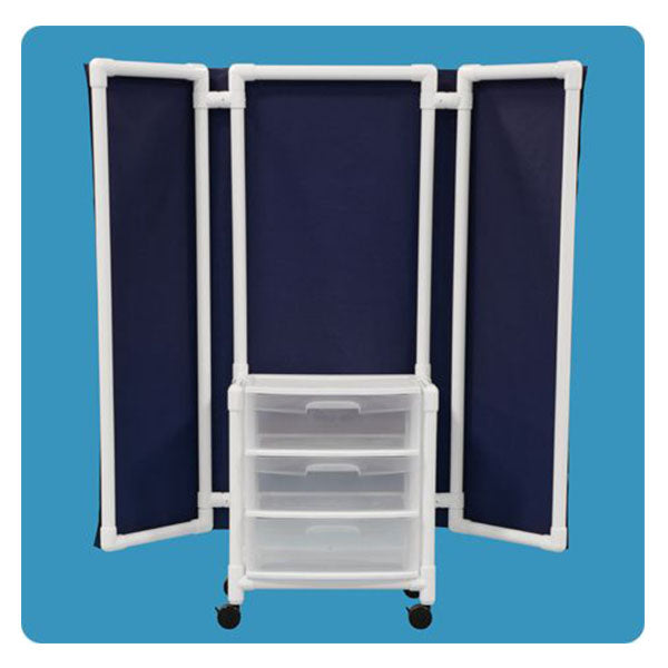 IPU Mobile Privacy Screen with Storage Drawers | Antimicrobial Multi-Functional Clinical Partition