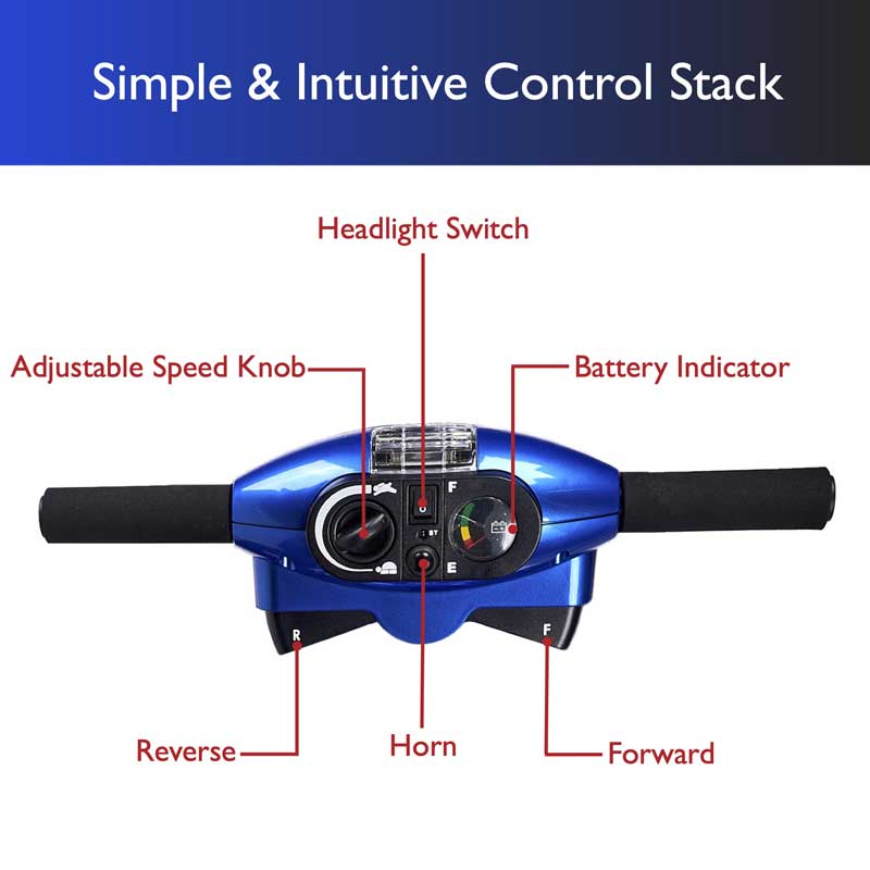 ZIP'R Traveler Extra 3-Wheel Portable Lightweight Mobility Scooter