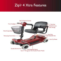 ZIP'R Traveler Extra 4-Wheel Portable Lightweight Mobility Scooter